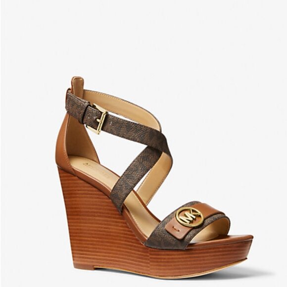 Michael Kors Carmen Logo Wedge Sandal - Picture 1 of 3